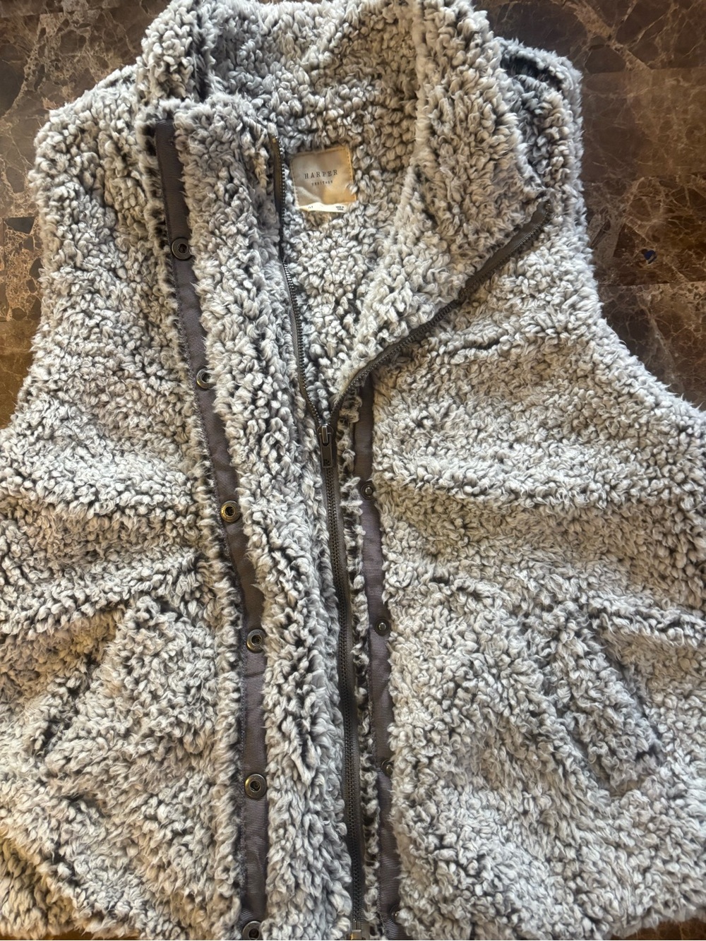 Cozy Gray Sherpa Vest - Women's Plush Layering Vest